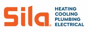 Sila logo in orange with the words "Heating, Cooling, Plumbing, Electrical" listed in blue text to the right.